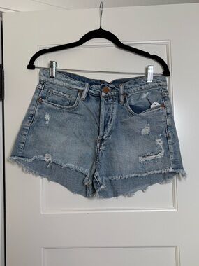 BlankNYC button Fly Distressed Denim Cutoff Shorts (28)